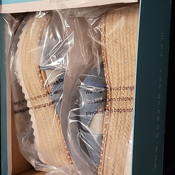 🎄🎄WEDGES-DENIM 👡 SANDAL SZ  7🎄🎄🎄🎄 - Picture 6 of 8